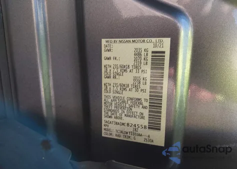 2021 Nissan Rogue Sv Fwd from USA, damaged, VIN 5N1AT3BA1MC824558